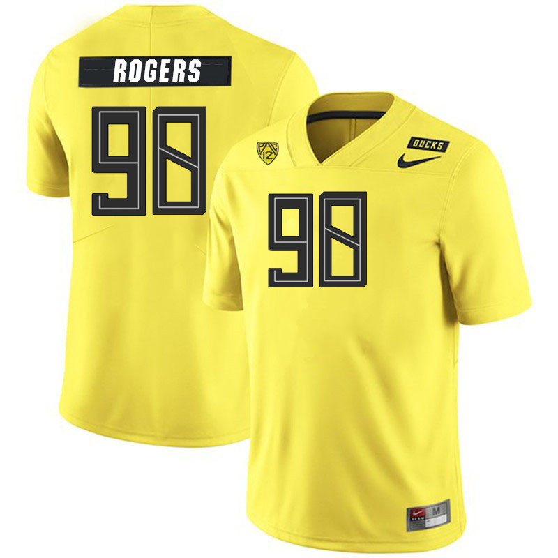 Men #98 Casey Rogers Oregon Ducks College Football Jerseys Stitched Sale-Yellow